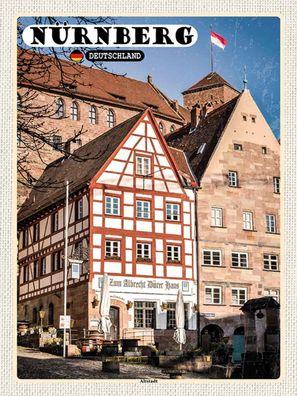 vianmo Holzschild 30x40 cm Stadt Nürnberg Deutschland Altstadt