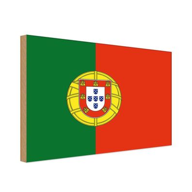 vianmo Holzschild Holzbild 30x40 cm Portugal Fahne Flagge