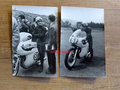 2 alte DDR Fotos Motorrad Rennsport Sachsenring Motorsport