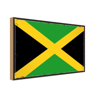 vianmo Holzschild Holzbild 30x40 cm Jamaika Fahne Flagge