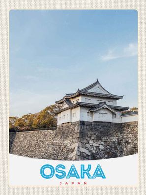 vianmo Blechschild 30x40 cm gewölbt Stadt Osaka Japan Asien Haus Stadt