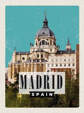 vianmo Holzschild 30x40 cm Stadt Madrid Spanien Urlaubsort