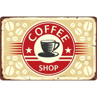 vianmo Blechschild 30x40 cm gewölbt Essen Trinken Kaffee Coffee Shop