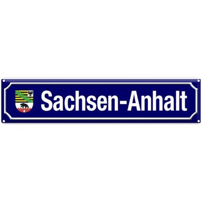 Blechschild 46x10 cm - Sachsen - Anhalt Wappen