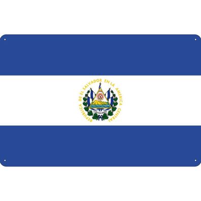 vianmo Blechschild Wandschild 18x12 cm El Salvador Fahne Flagge