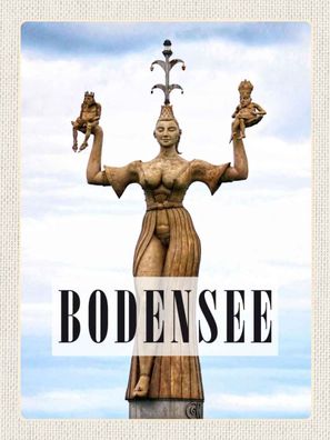 Blechschild 30x40 cm - Bodensee Deutschland Statue Frau