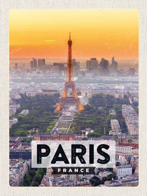 vianmo Blechschild 30x40 cm gewölbt Stadt Paris Frankreich Eiffelturm