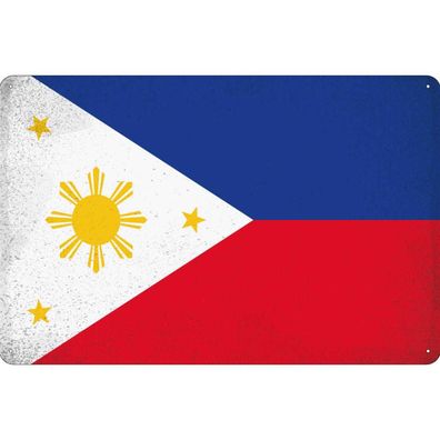 vianmo Blechschild Wandschild 30x40 cm Philippinen Fahne Flagge