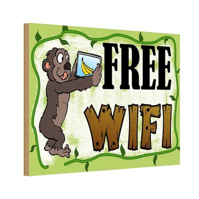 vianmo Holzschild 18x12 cm Hinweis Free WiFi Internet
