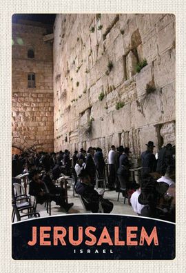 Blechschild 20x30 cm - Jerusalem Israel Gebet beten