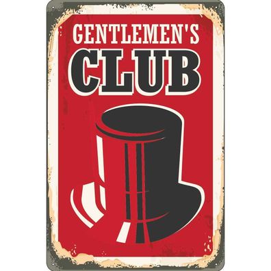 Blechschild 30x40 cm - Gentlemen`s Club Alkohol Männer