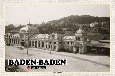 Blechschild 20x30 cm - Baden-Baden Alter Bahnhof