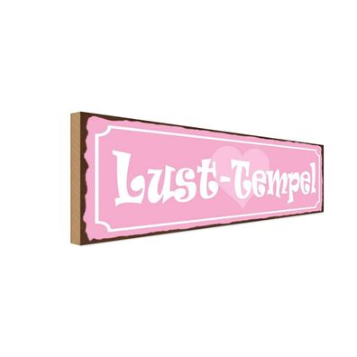 vianmo Holzschild 27x10 cm lustig Lust Tempel Herz rosa