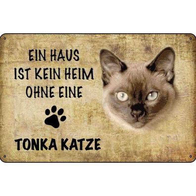 vianmo Blechschild 20x30 cm gewölbt Tier Tonka Katze ohne kein Heim