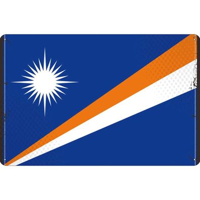 vianmo Blechschild Wandschild 30x40 cm Marshallinseln Fahne Flagge