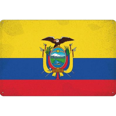 vianmo Blechschild Wandschild 30x40 cm Ecuador Fahne Flagge
