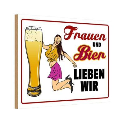 vianmo Holzschild 20x30 cm Männer Frauen Frauen und Bier lieben wir