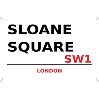 vianmo Blechschild 20x30 cm gewölbt England Sloane Square SW1