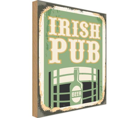 vianmo Holzschild 18x12 cm Essen Trinken Irish pub Beer Bier Alkohol