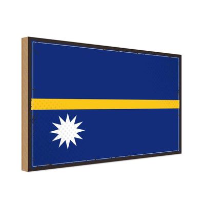 vianmo Holzschild Holzbild 20x30 cm Nauru Fahne Flagge