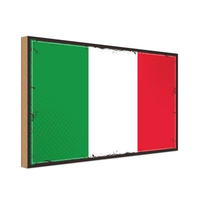 vianmo Holzschild Holzbild 30x40 cm Italien Fahne Flagge