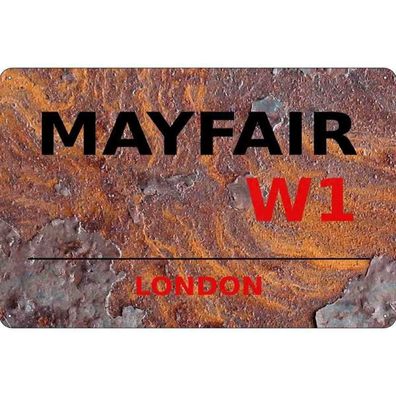 Blechschild 20x30 cm - Mayfair W1 Metall Wanddeko