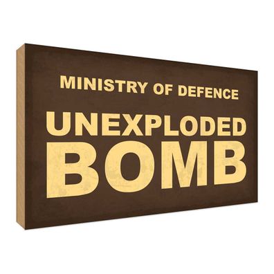 Holzschild 30x40 cm - ministry of defence unexploded