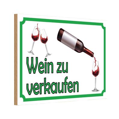vianmo Holzschild 18x12 cm Essen Trinken Wein zu verkaufen Alkohol