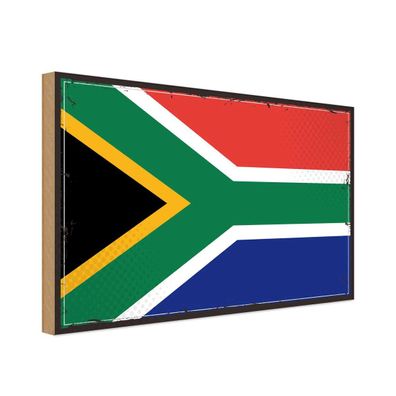 vianmo Holzschild Holzbild 30x40 cm Südafrika Fahne Flagge