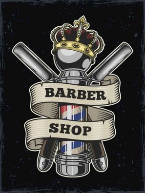 Blechschild 30x40 cm - Barbershop Friseur Salon Haare