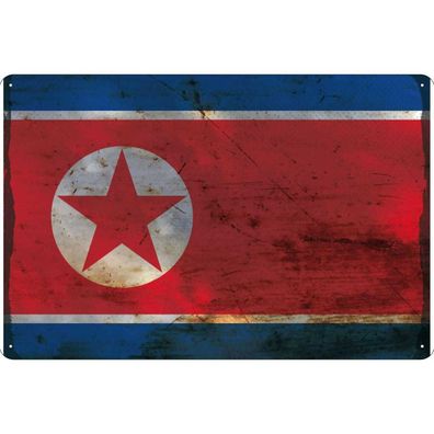 vianmo Blechschild Wandschild 30x40 cm Nordkorea Fahne Flagge