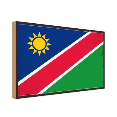 vianmo Holzschild Holzbild 18x12 cm Namibia Fahne Flagge
