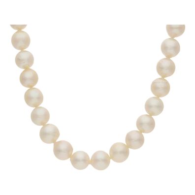 Perlenkette 585/000 (14 Karat) Weißgold Akoya Zuchtperle und Rubin, getragen 25321870