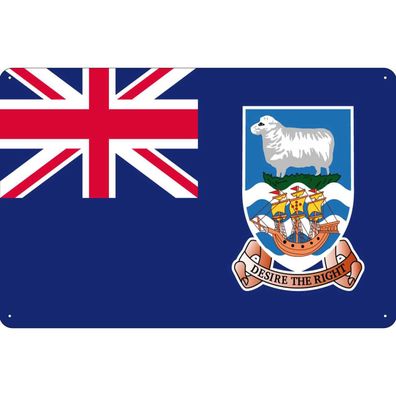 vianmo Blechschild Wandschild 30x40 cm Falklandinseln Island Fahne Flagge