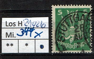 Los H21026: Deutsches Reich Mi. 344 X, gest.