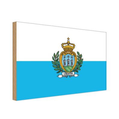 vianmo Holzschild Holzbild 30x40 cm San Marino Fahne Flagge