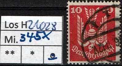 Los H21028: Deutsches Reich Mi. 345 X, gest.