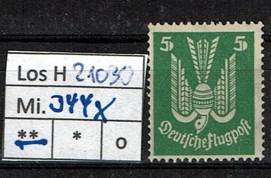 Los H21030: Deutsches Reich Mi. 344 X * *