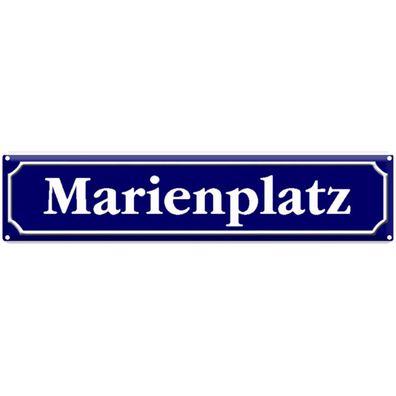 vianmo Blechschild 46x10 cm gewölbt Stadt Marienplatz München