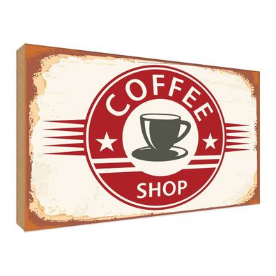 vianmo Holzschild 30x40 cm Essen Trinken Coffee Shop Kaffee Tasse