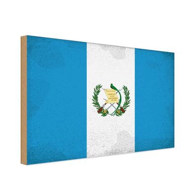 vianmo Holzschild Holzbild 30x40 cm Guatemala Fahne Flagge