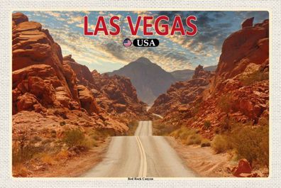 Blechschild 20x30 cm - Las Vegas USA Red Rock Canyon