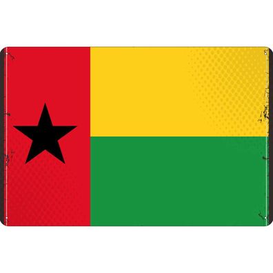 vianmo Blechschild Wandschild 30x40 cm Guinea-Bissau Fahne Flagge