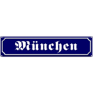 vianmo Blechschild 46x10 cm gewölbt Stadt München Bayern