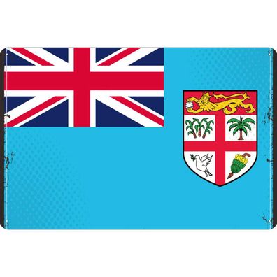 vianmo Blechschild Wandschild 30x40 cm Fidschi Fahne Flagge