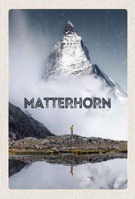 Holzschild 20x30 cm - Matterhorn Schweiz Wanderung Berg