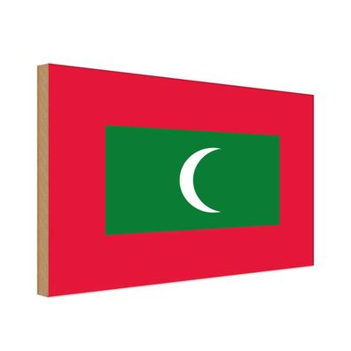 vianmo Holzschild Holzbild 20x30 cm Malediven Fahne Flagge