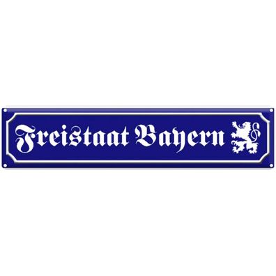 Blechschild 46x10 cm - Freistaat Bayern Wappen