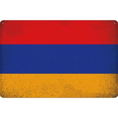 vianmo Blechschild Wandschild 30x40 cm Armenien Fahne Flagge