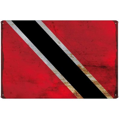 vianmo Blechschild Wandschild 30x40 cm Trinidad und Tobago Fahne Flagge
